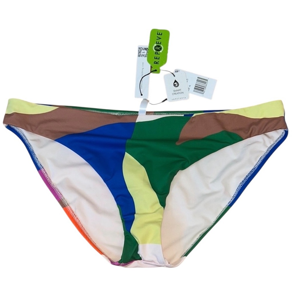 Sanctuary Colorblock Multi Colored Bikini Swim Suit Bottoms size XL NWT
